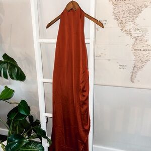 Satin Dress - Rust
